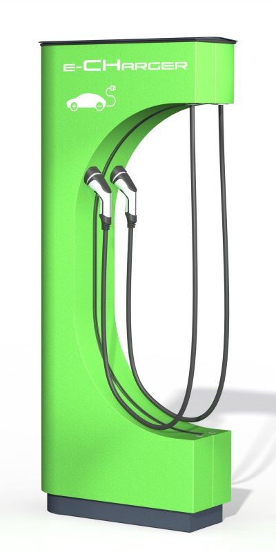 Design Ladestation, Schnellladesäule, Ladestation 22 kW/h, E-Mobility, Stromtankstelle